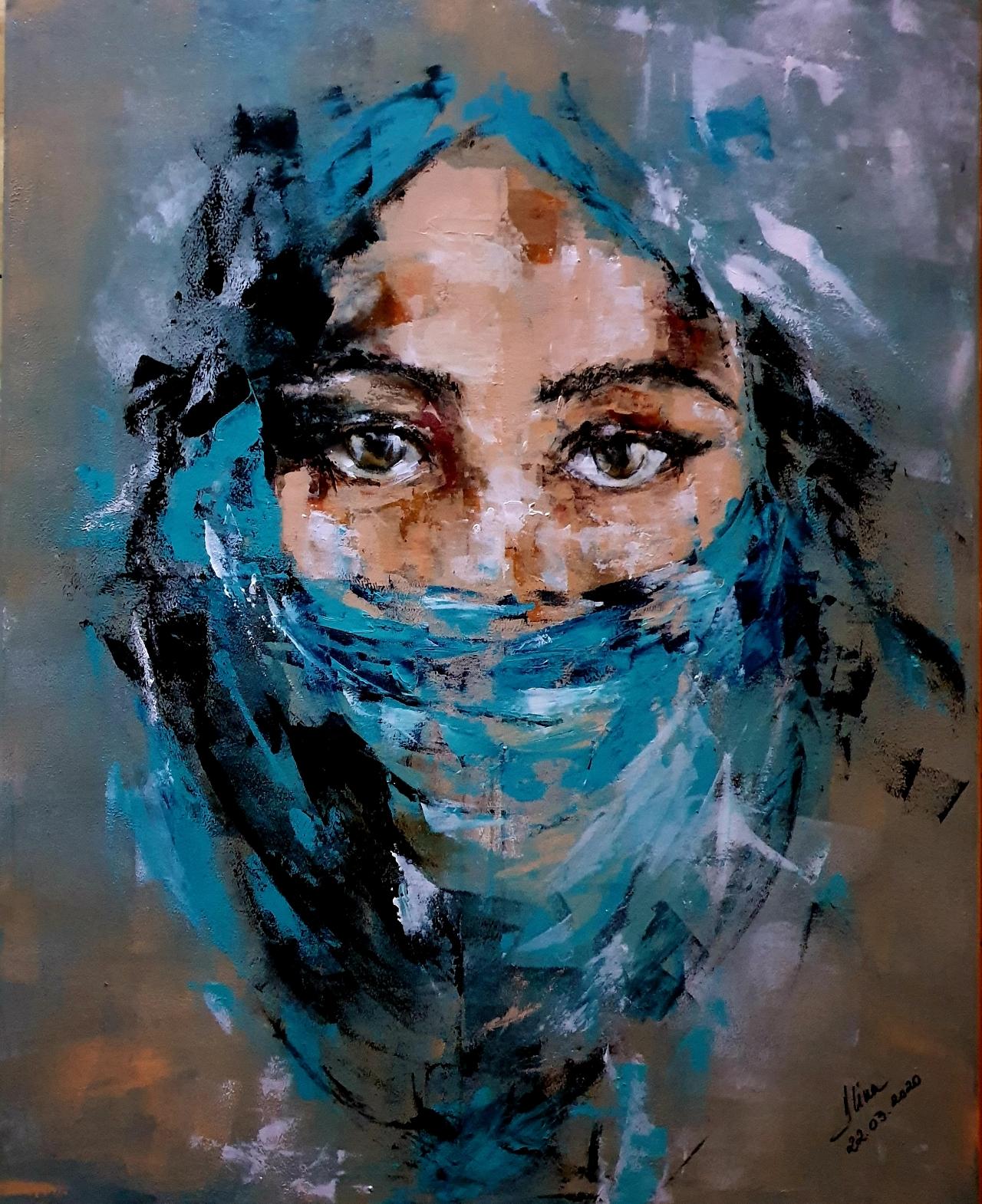ArteDiAlina.com painting: Speaking through eyes